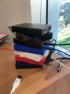 Stack of hard drives