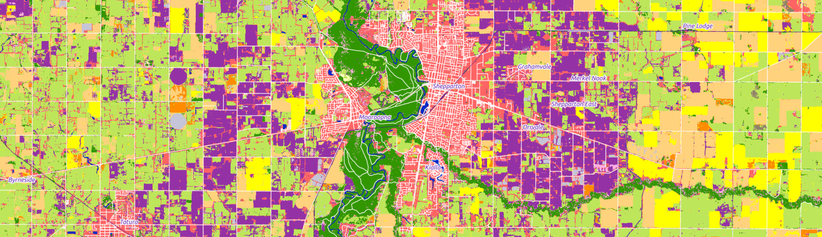 Land-cover map around Shepparton
